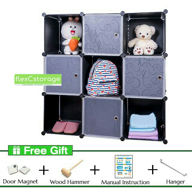 DIY stackable cube storage wardrobe (9 cubes), Furniture & Home