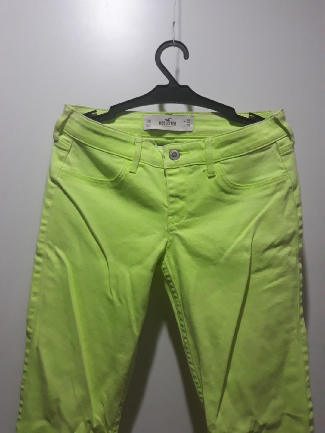 neon green jean shorts