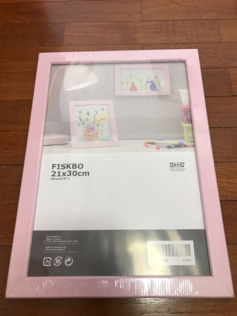 Ikea Fiskbo Photo Frame Wooden Pink Furniture Home Decor Others On Carousell