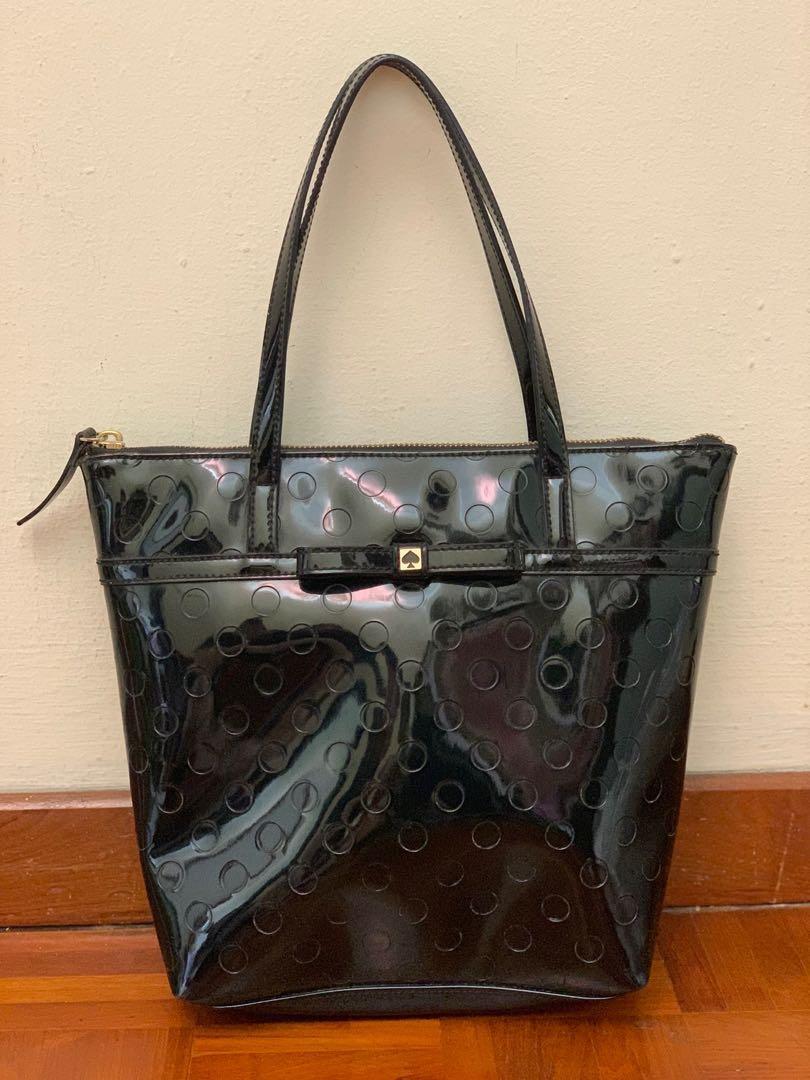 Kate Spade New York Cedar Street Patent Small Reena Tote Black One Size:  Handbags: Amazon.com