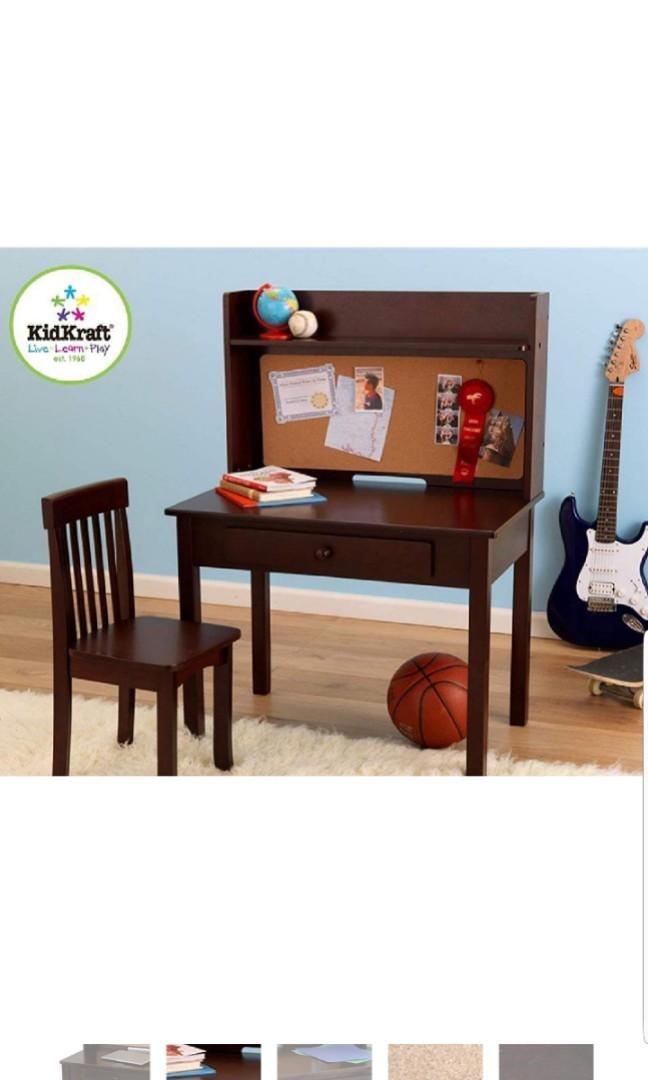 Kidkraft Kids Children S Wooden Desk Table With Pinboard Drawer Wooden Desk Table With Pinboard