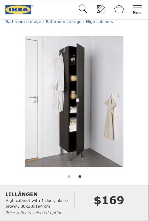 Lillangen High Cabinet Black Brown Furniture Shelves Drawers