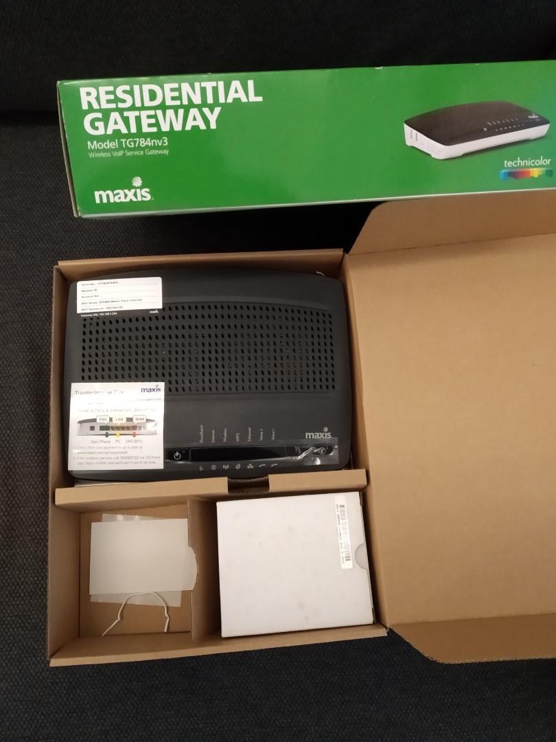 Maxis Fibre Residential Gateway Router TG784nv3, Computers & Tech, Parts & Accessories