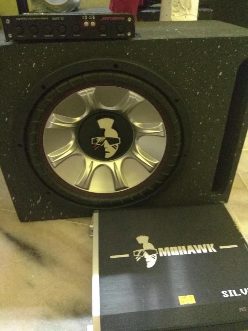 Mohawk woofer+Mohawk two channel amplifier+pre amplifier, Auto