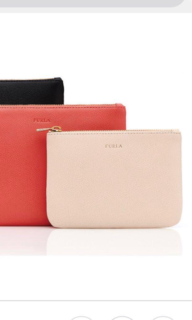New FURLA Royal Envelope Pouch Beige