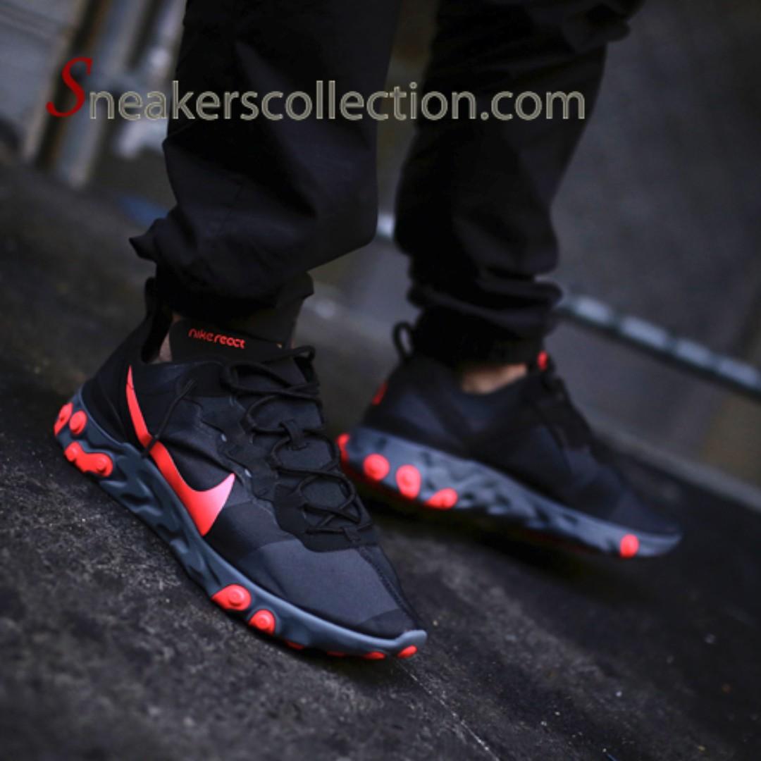 nike react element 55 black red