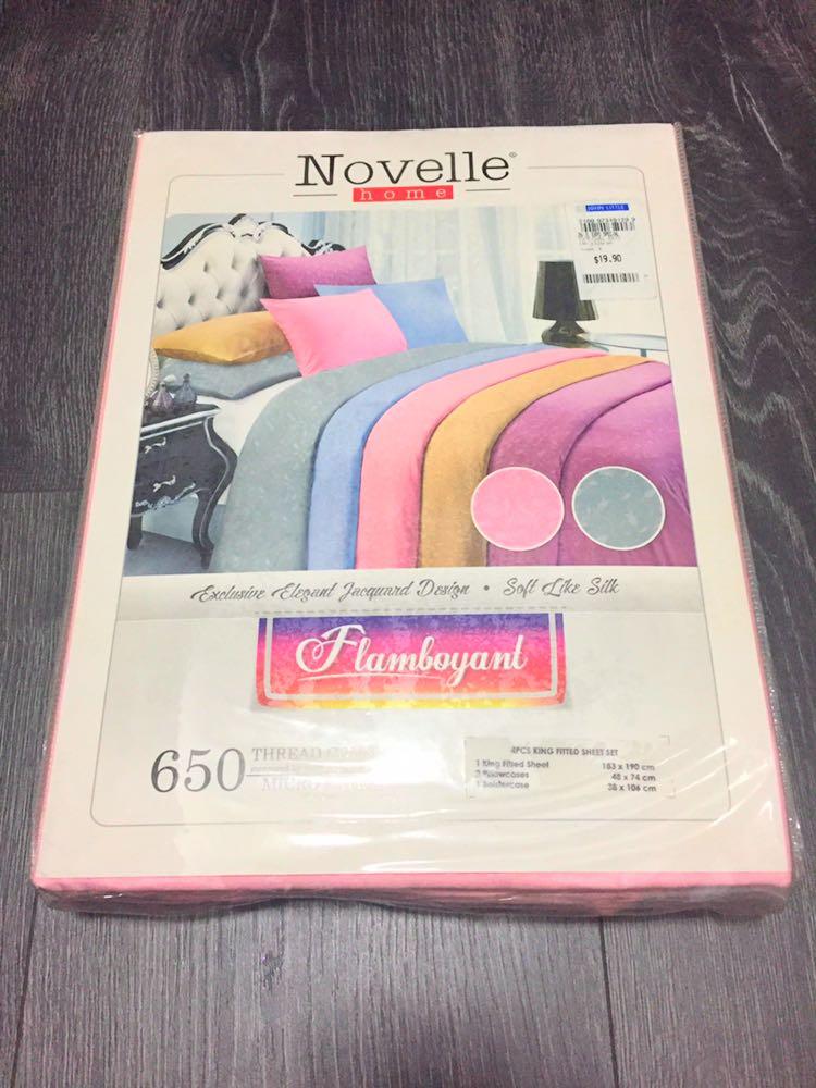 Novelle Brand New King Fitted Bedsheet Set, Furniture & Home Living