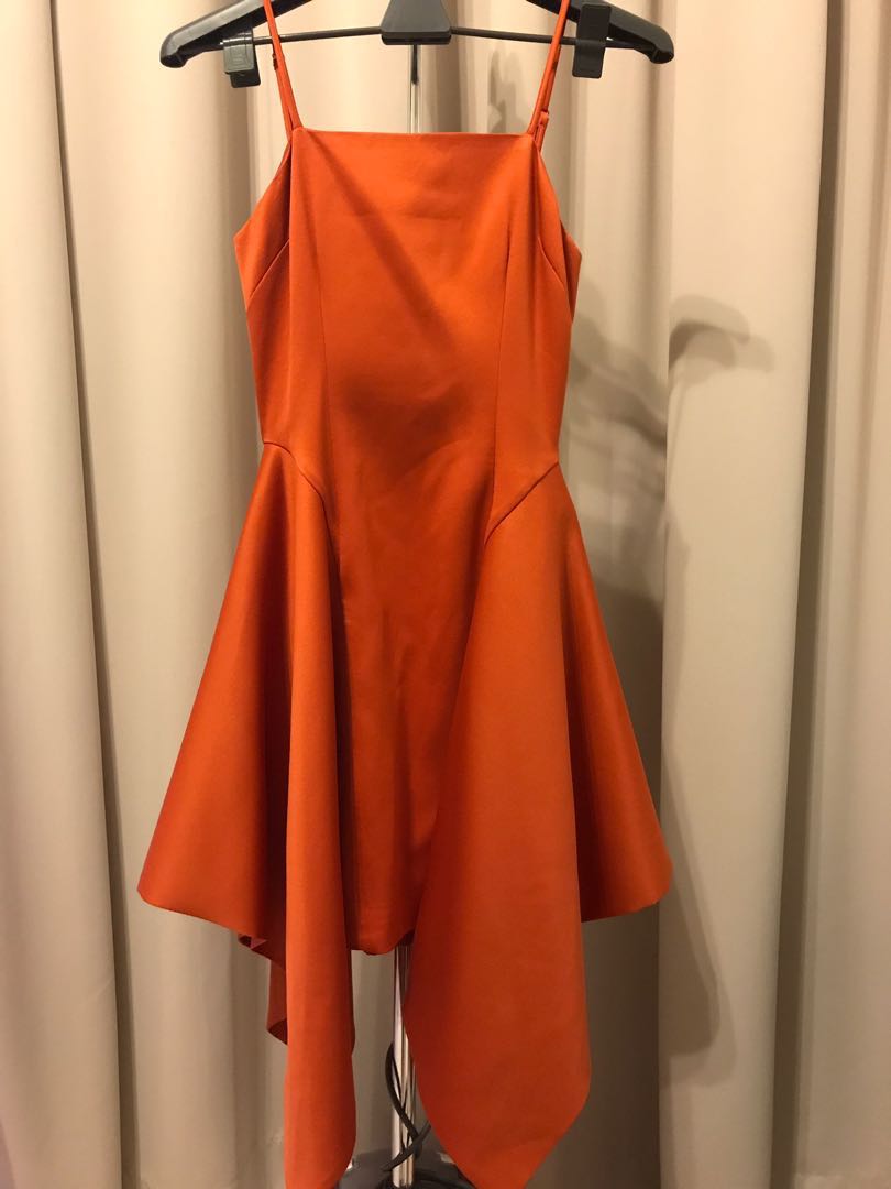 Orange Party Dress Braces Skirt Dinner Dance Dress Women S Fashion Clothes Dresses Skirts On Carousell