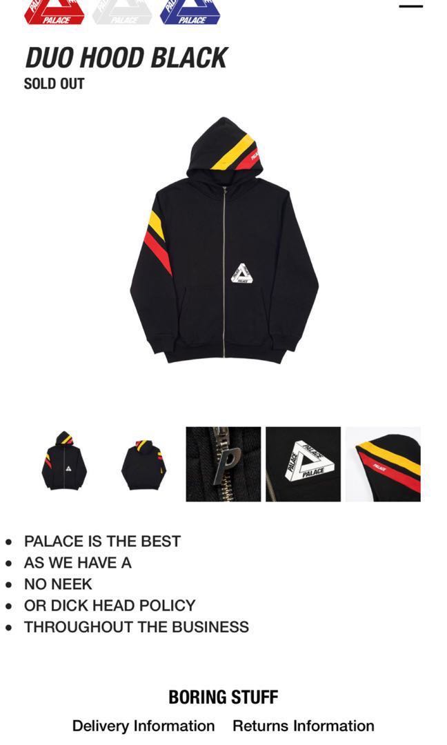 Palace duo cheap hood