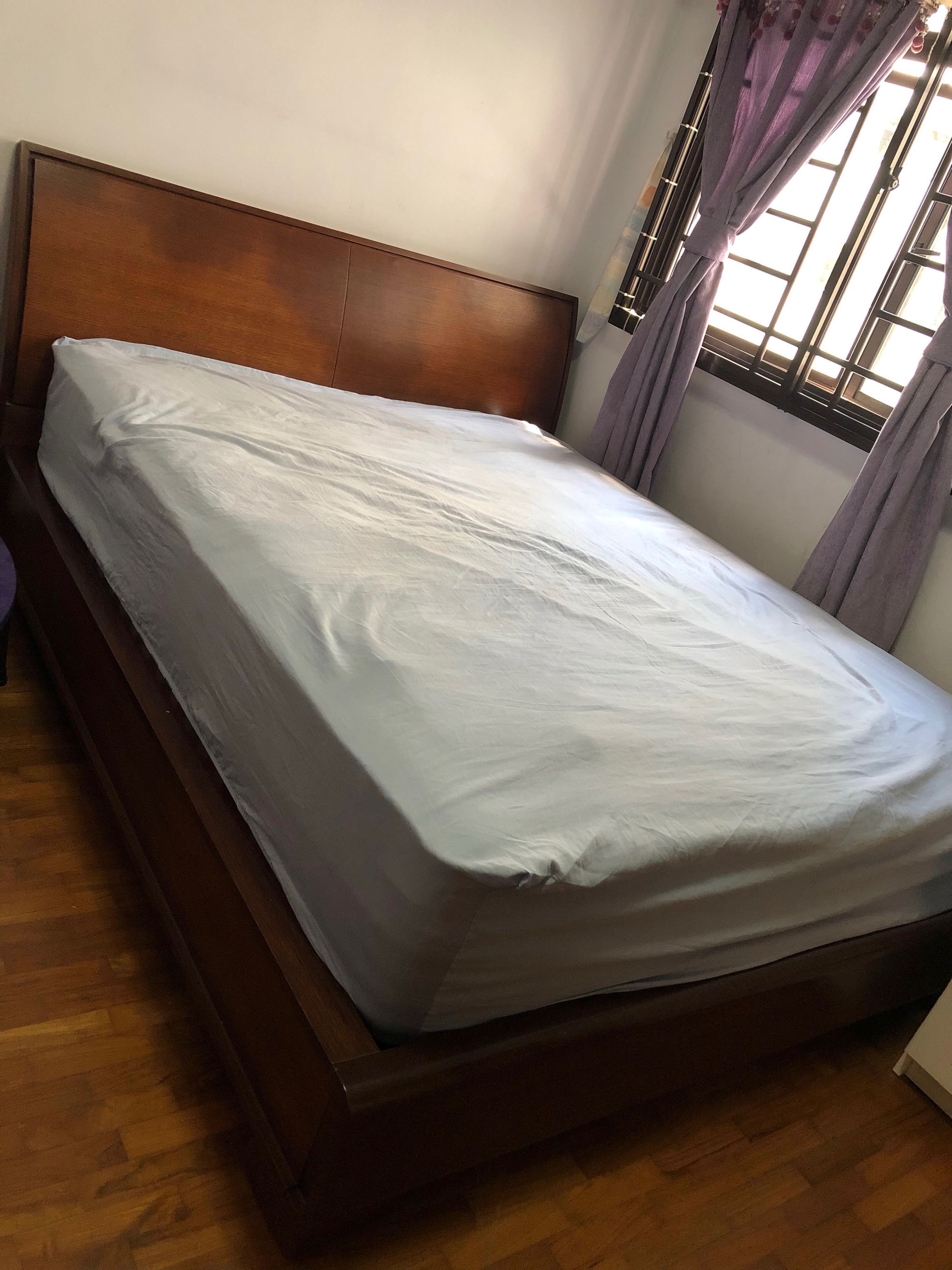 Queen Size Bed Frame With Dressing Side Table Furniture Beds Queen Size Bed Frame With Dressing Side Table Furniture Beds Mattresses On Carou