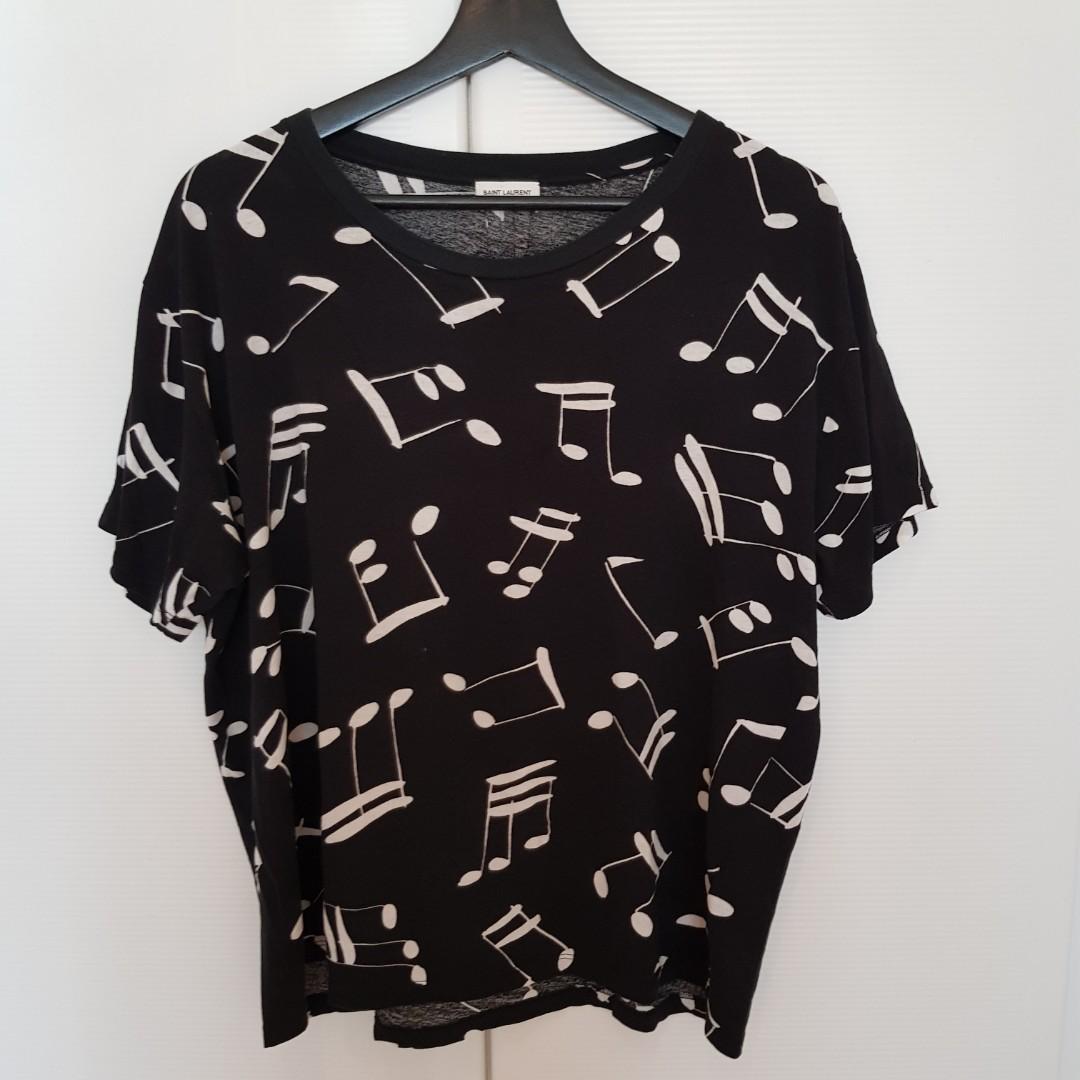 Saint laurent music sales note t shirt