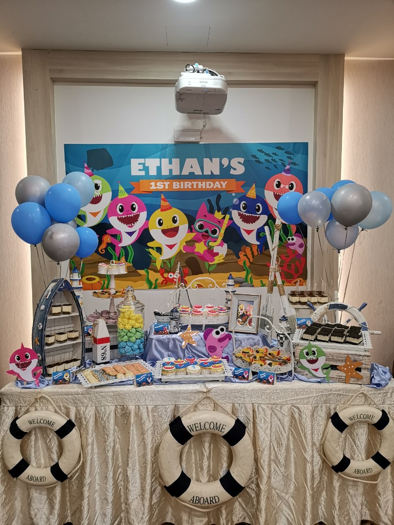 Sg Dessert Table Baby Shark Food Drinks Baked Goods On Carousell