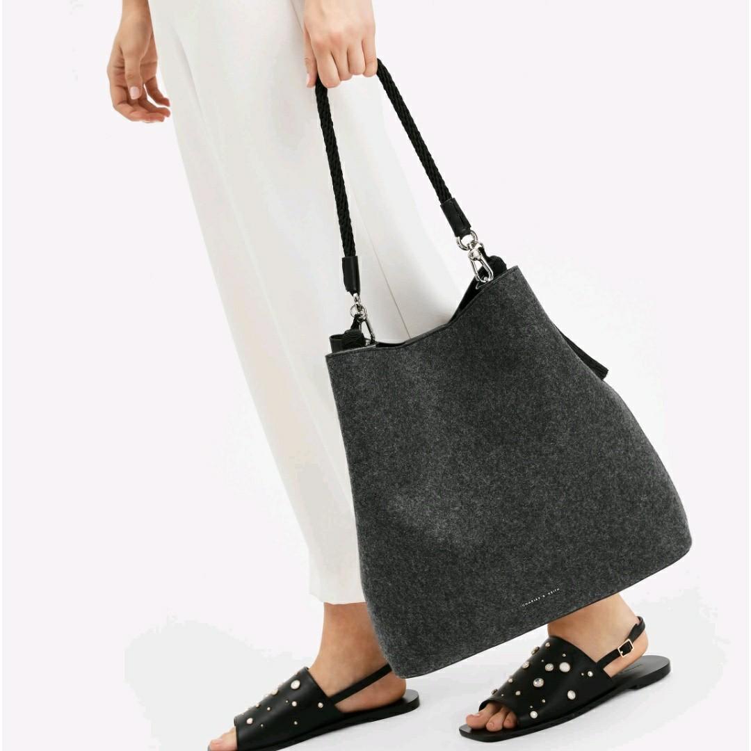 Tassel detail oversized bucket bag on sale