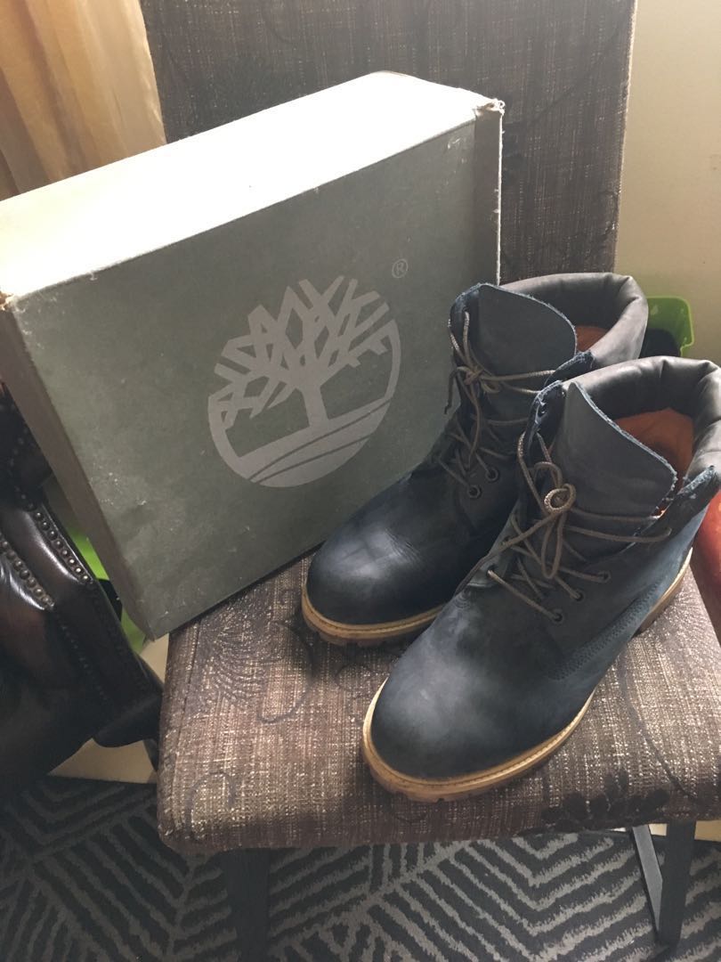 Blue suede timberland boots hot sale