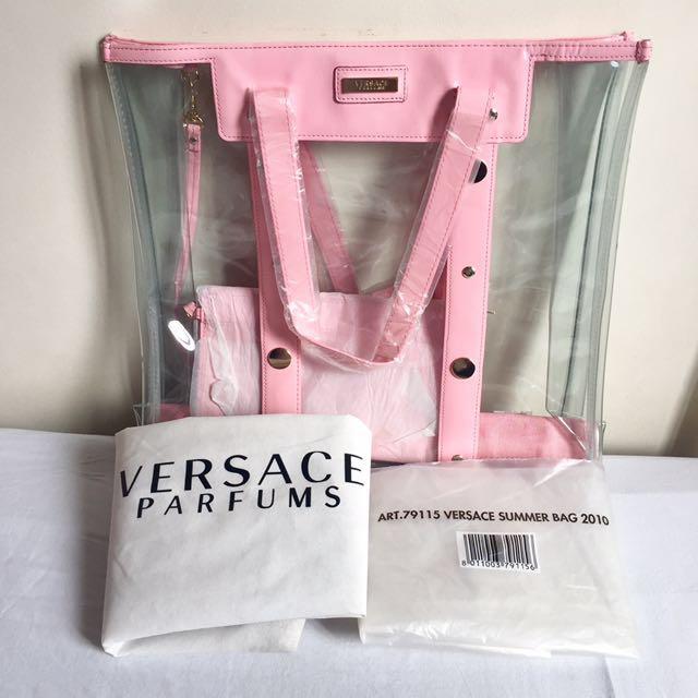 versace clear tote bag