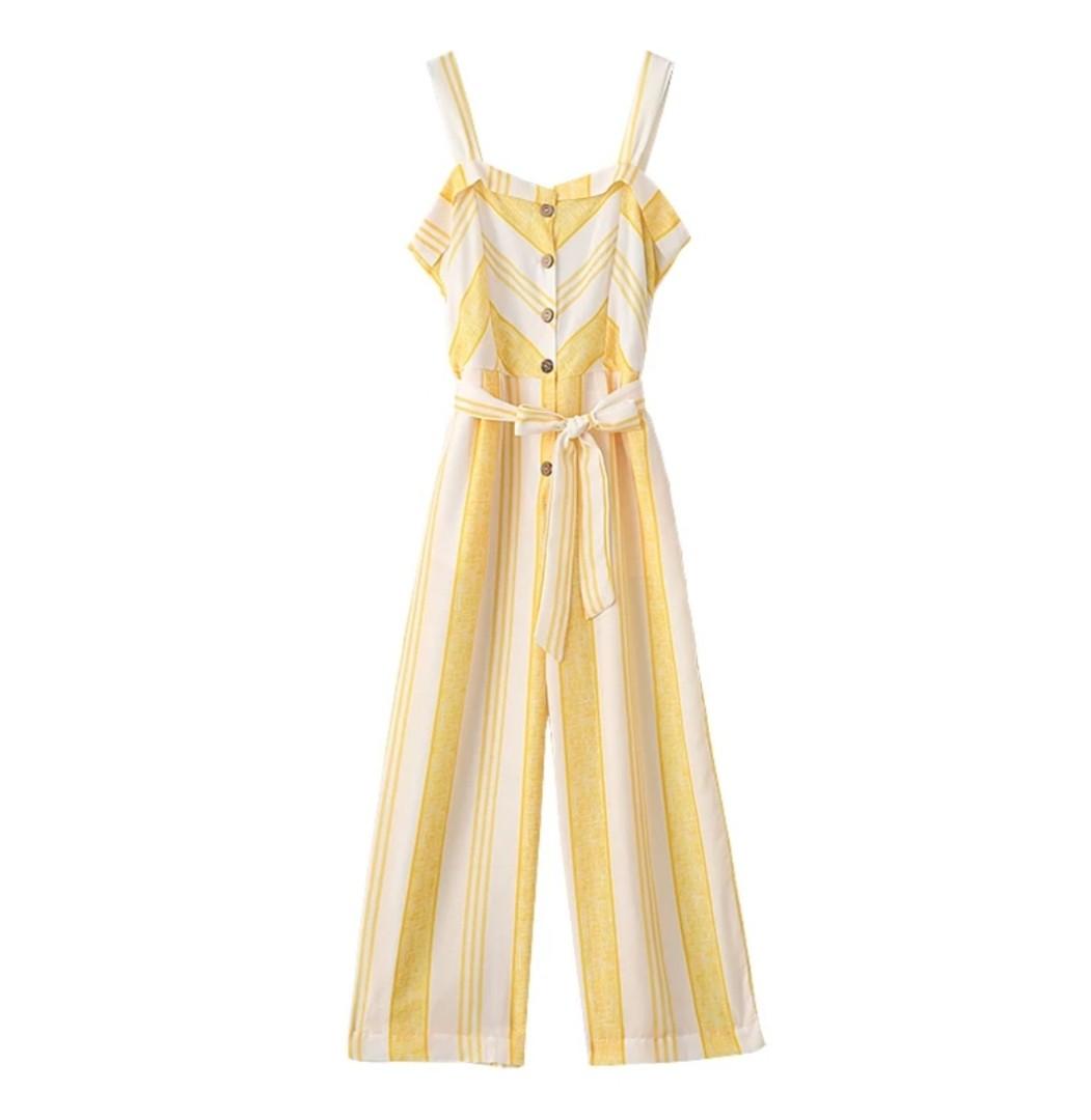 zara jumpsuit yellow