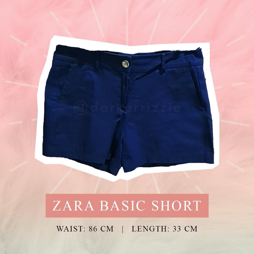 zara navy shorts