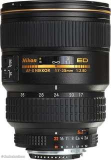 Nikon 17-35mm ED lens