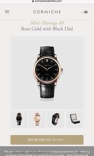 Beautiful leather rose gold watch