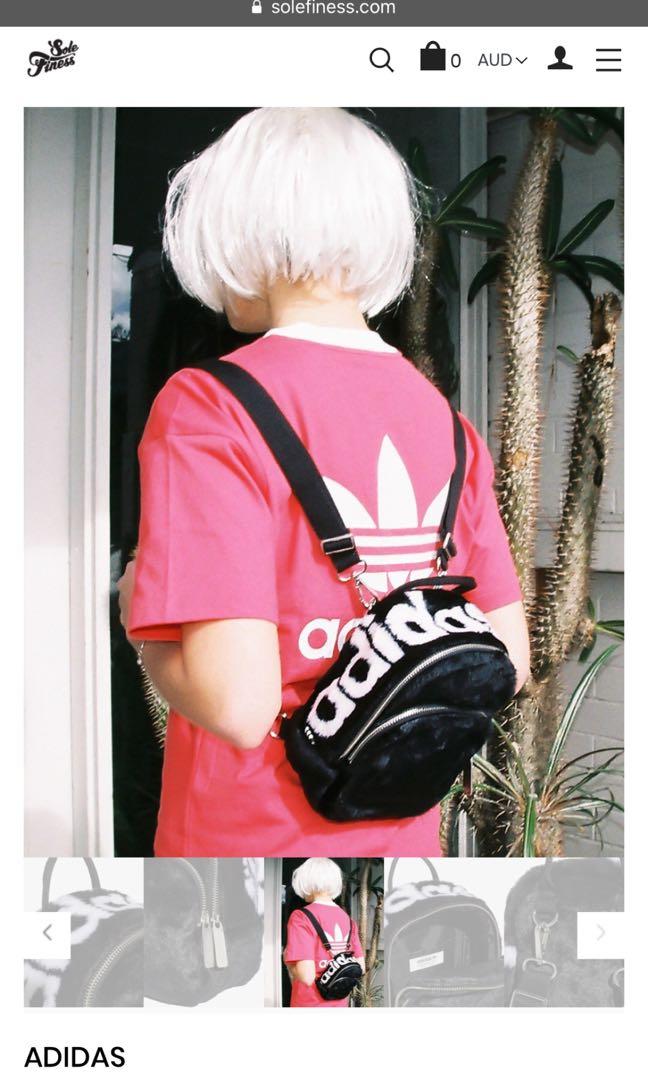 Adidas faux fur backpack