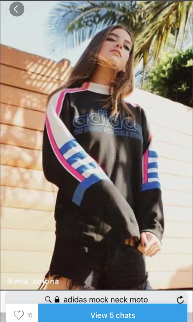 Adidas mock neck moto sweatshirt 2025