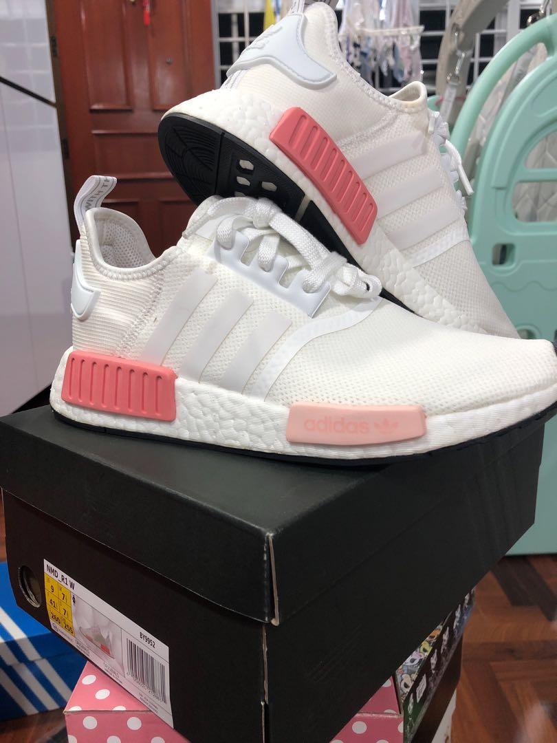 adidas nmd r1 white and pink
