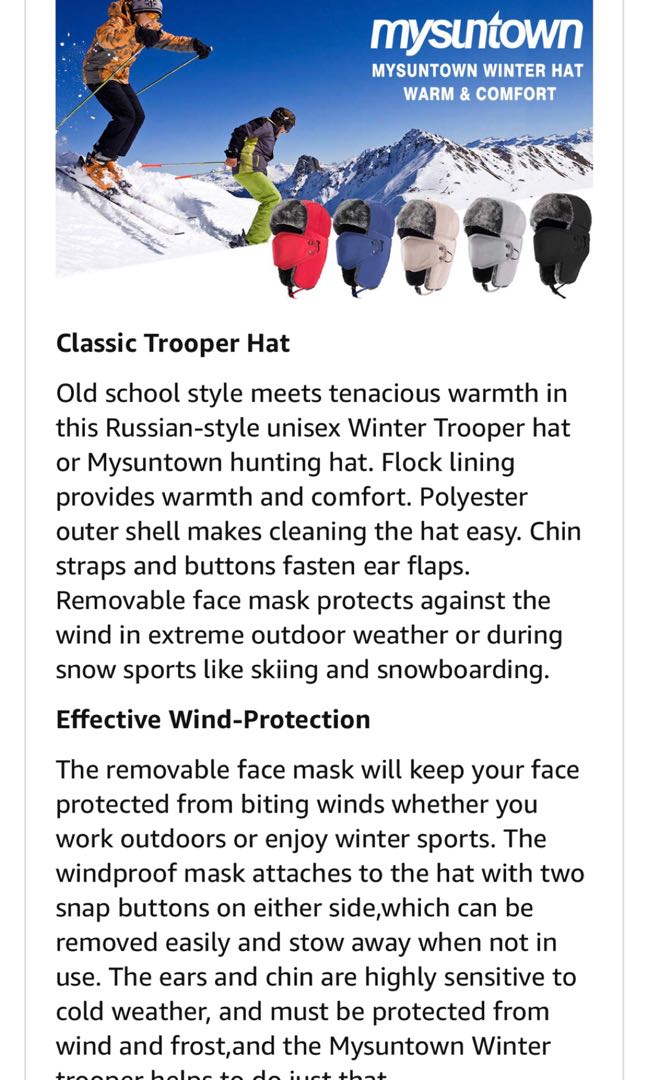 Mysuntown winter trooper hat online
