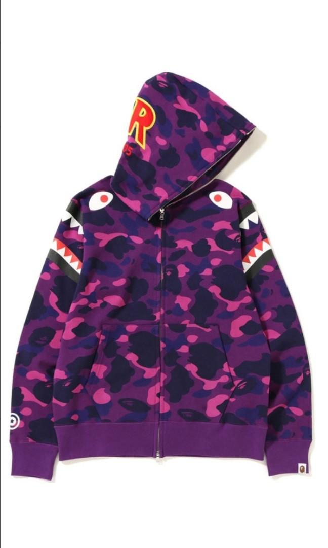 Bape shark purple hoodie on sale
