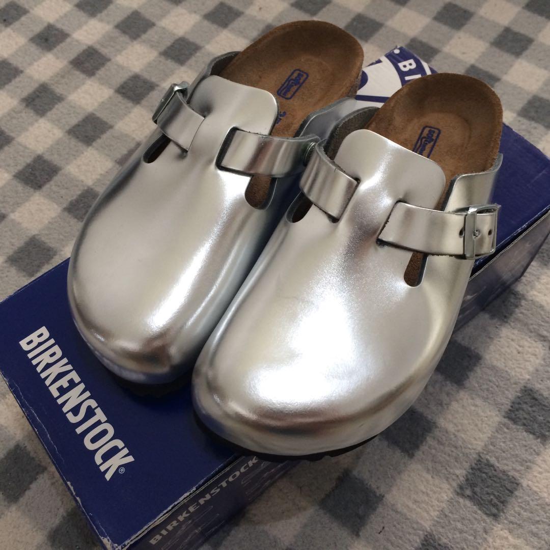 birkenstock boston silver