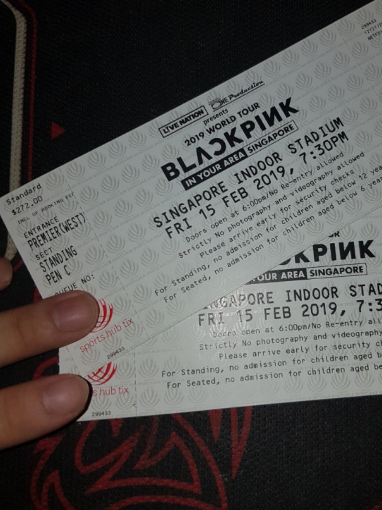 Blackpink concert tickets(CAT 1 STANDING PEN C) Price Revised, Tickets & Vouchers, Event Tickets