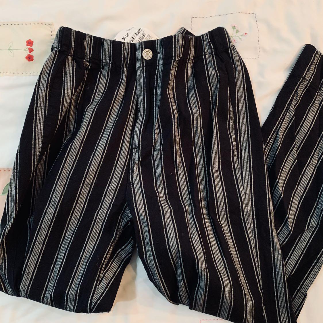 thick striped pants