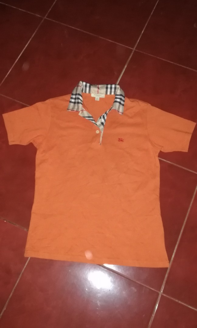 burberry polo shirt womens orange