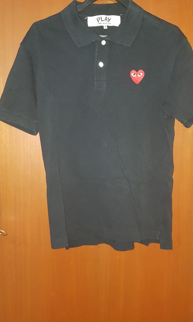 cdg black polo