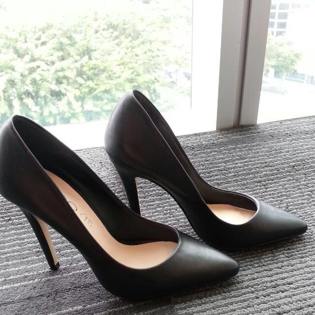 Genuine Leather Black ALDO Heels UK 2 Or 3 EUR 35 US 5