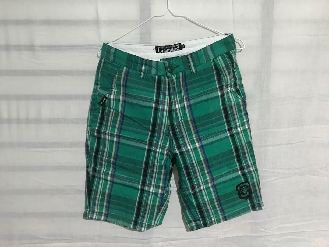 Green checkered shorts clearance