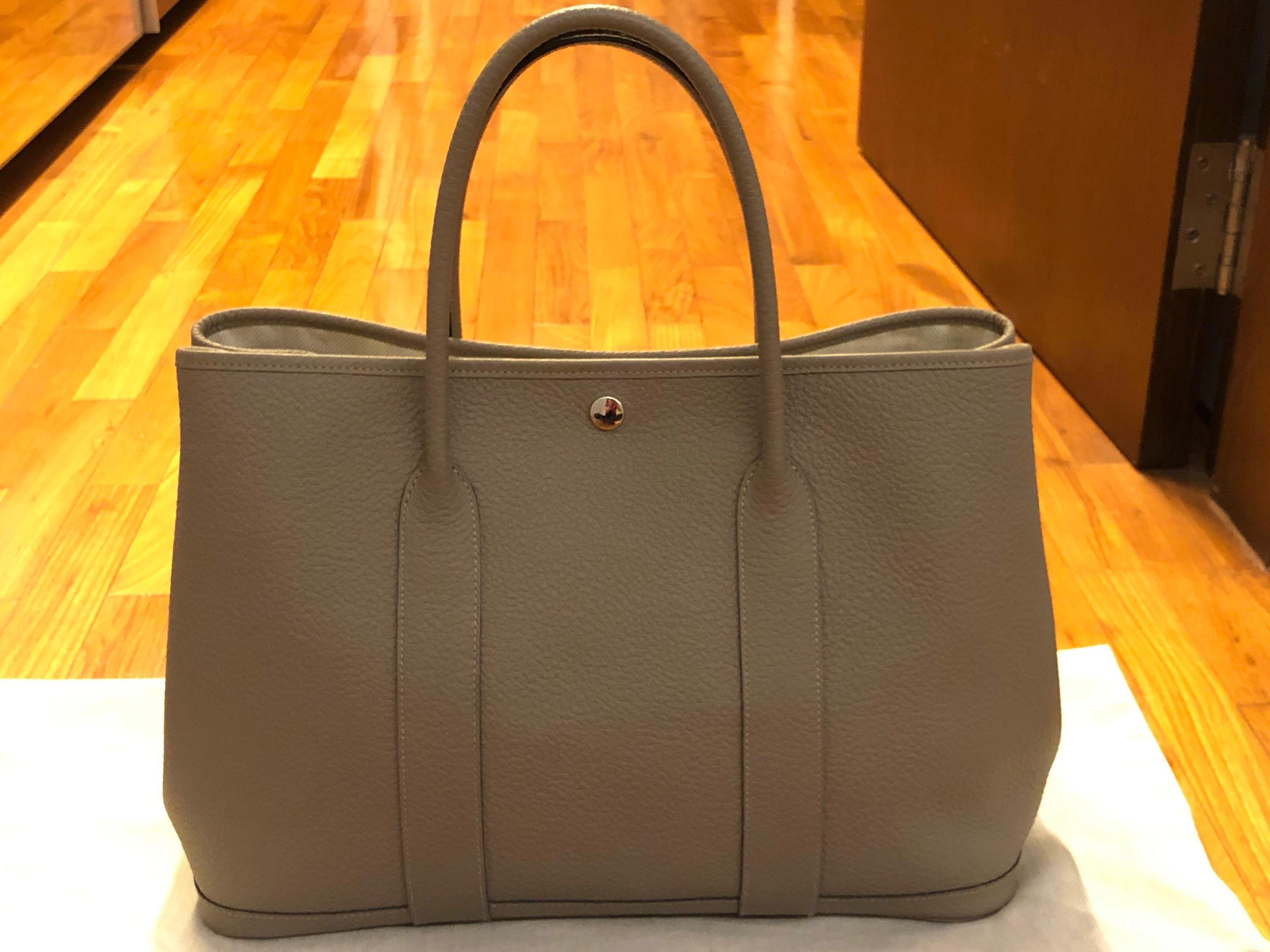 Hermes Garden Party 36cm Gris Asphalt - Like New Full Set Receipt Luxury Bags Wallets On Carousell