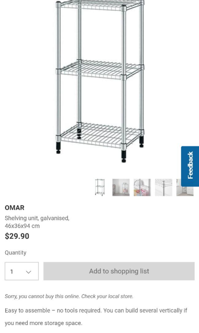 Ikea omar shelving unit, Furniture & Home Living, Furniture, Shelves