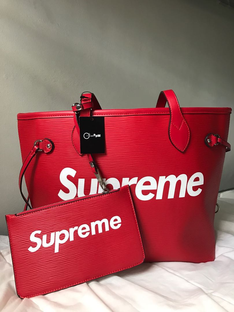 Imitation of LV-Supreme Neverfull Bag, Women's Fashion, Bags & Wallets,  Cross-body Bags on Carousell