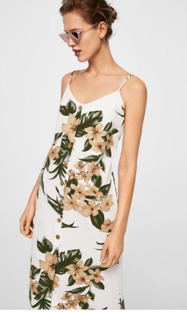 Printed linen dress clearance