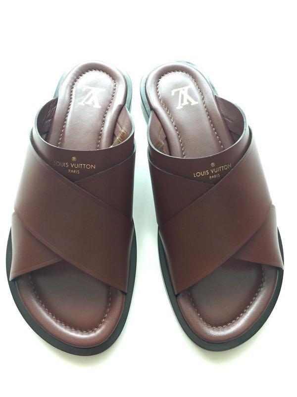Louis Vuitton - Authenticated Sandal - Leather Brown Plain for Men, Good Condition