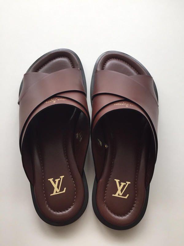 Louis Vuitton, Shoes, Louis Vuitton Mens Leather Sandals Bfpm367