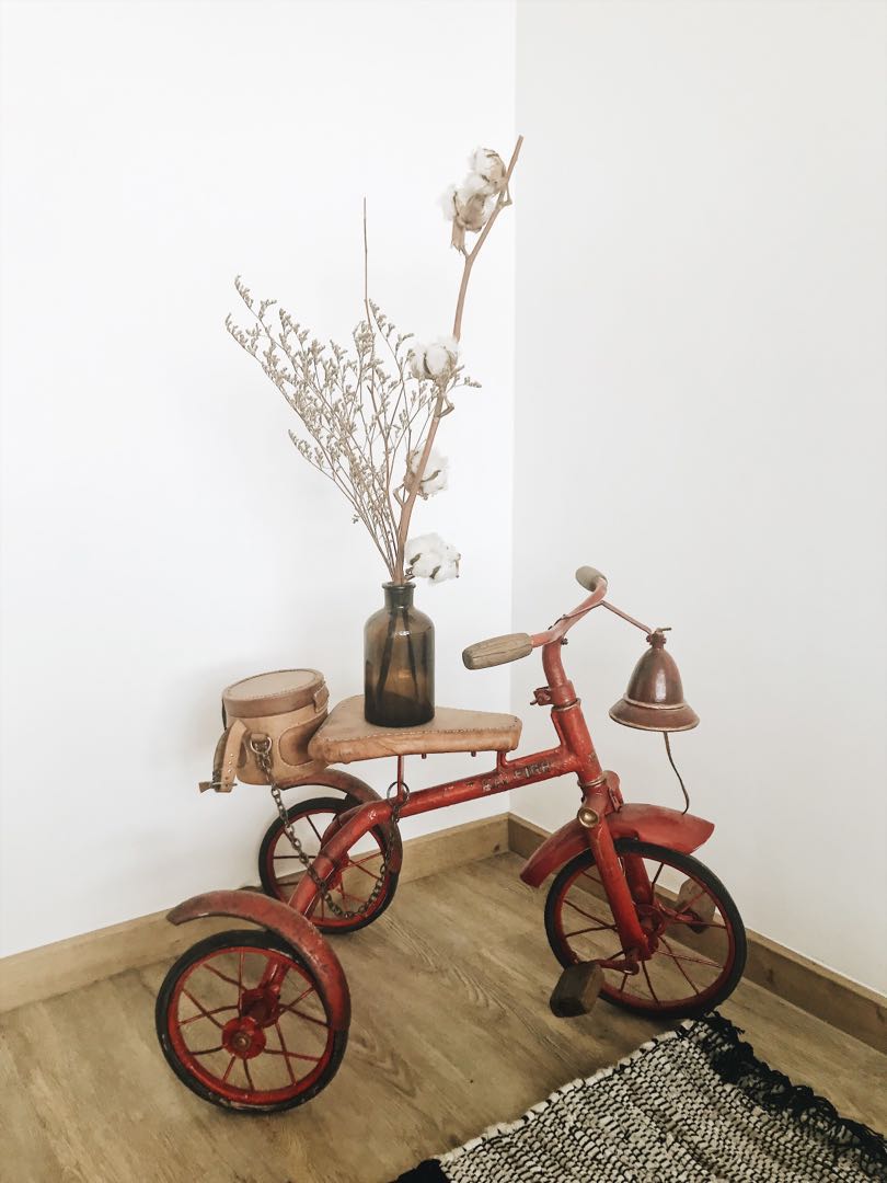 old red tricycle