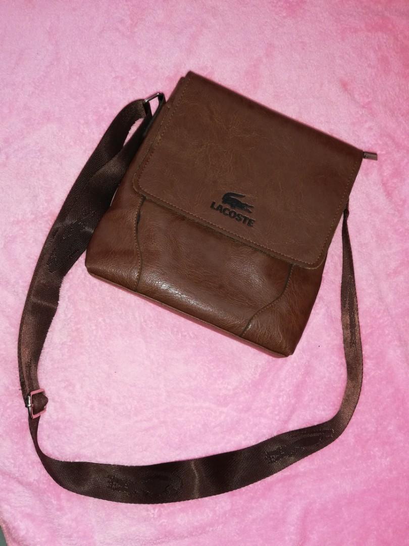 Lacoste sling bag leather clearance