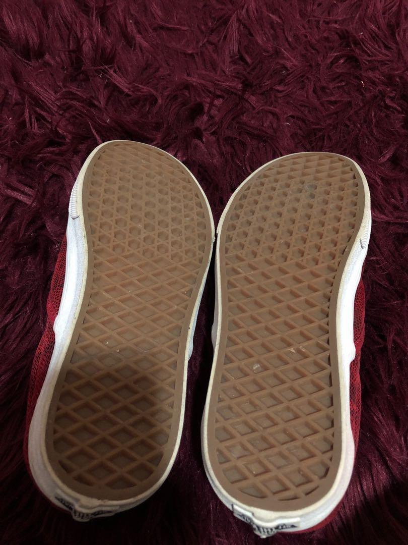 Red sale snakeskin vans