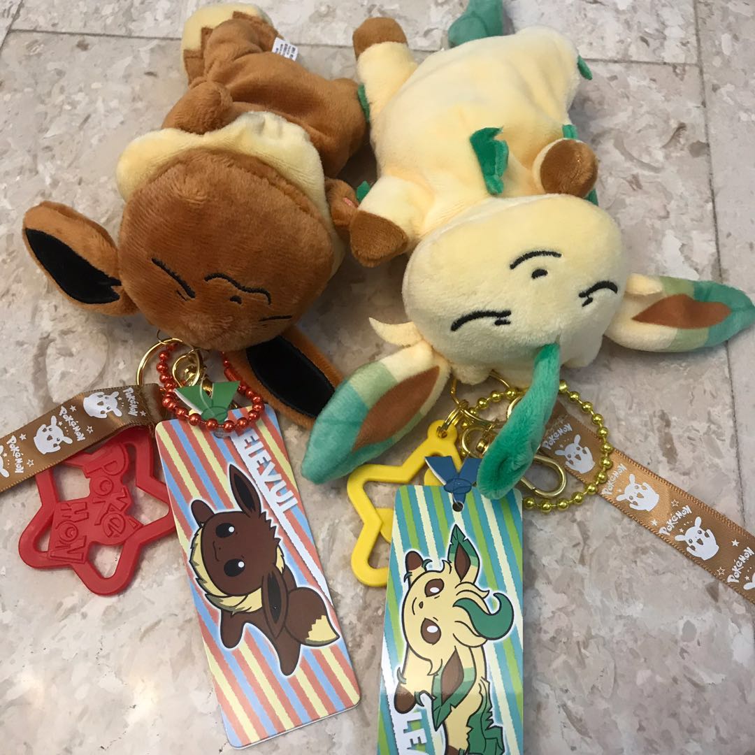 Sleeping Eevee Leafeon Keychain Plush Toys Games Stuffed Toys On Carousell Pokemon center 2017 eevee collection large size plush sleeping leafeon doll big buy from japan's shopping site. sleeping eevee leafeon keychain plush