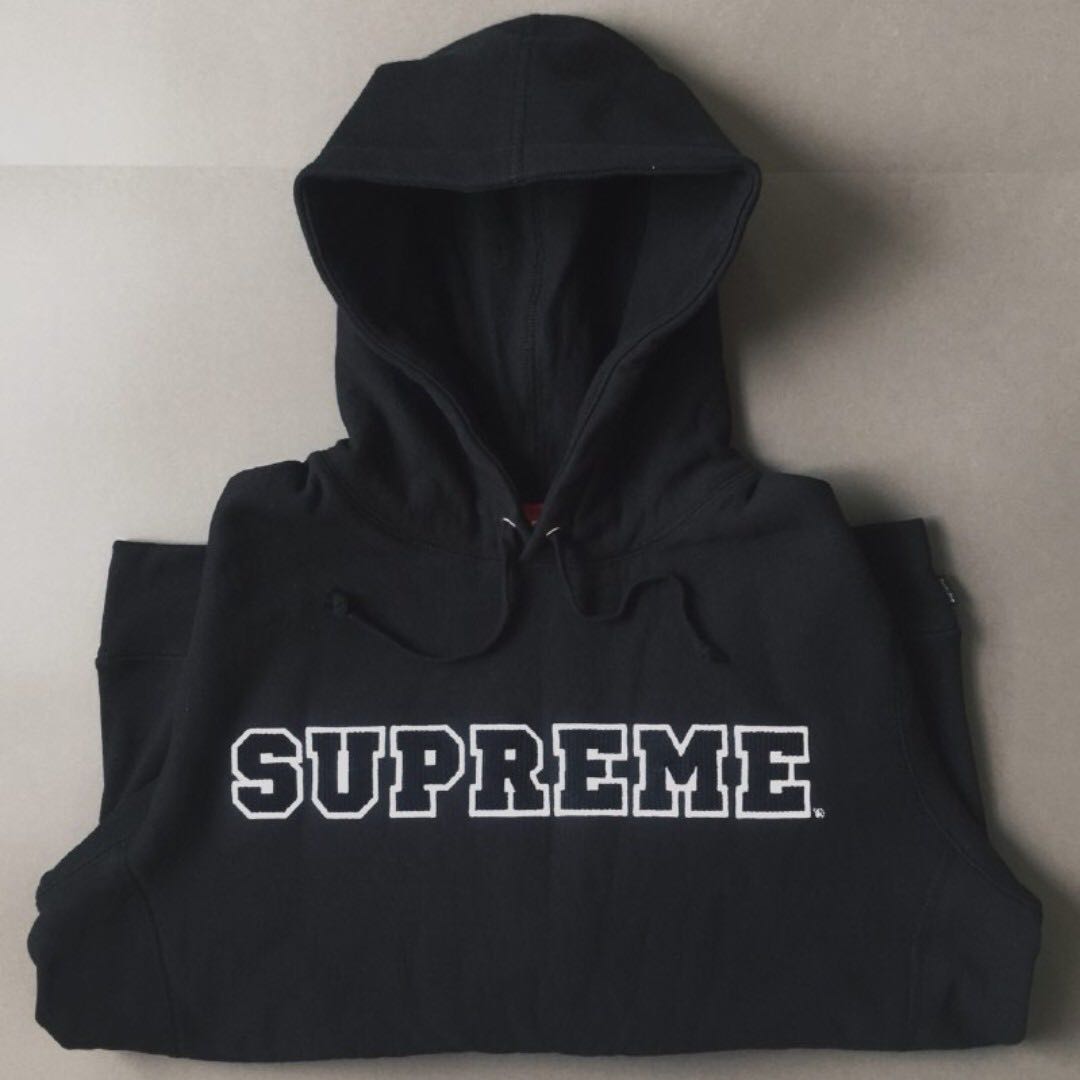 cord collegiate logo hooded sweatshirt