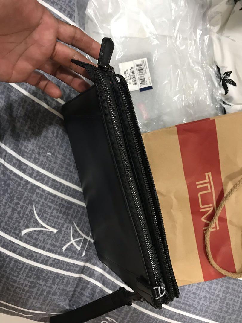 Tumi double hotsell zip clutch