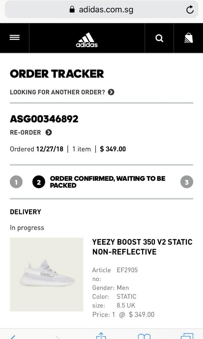 Adidas order confirmed waiting to be packed 2025