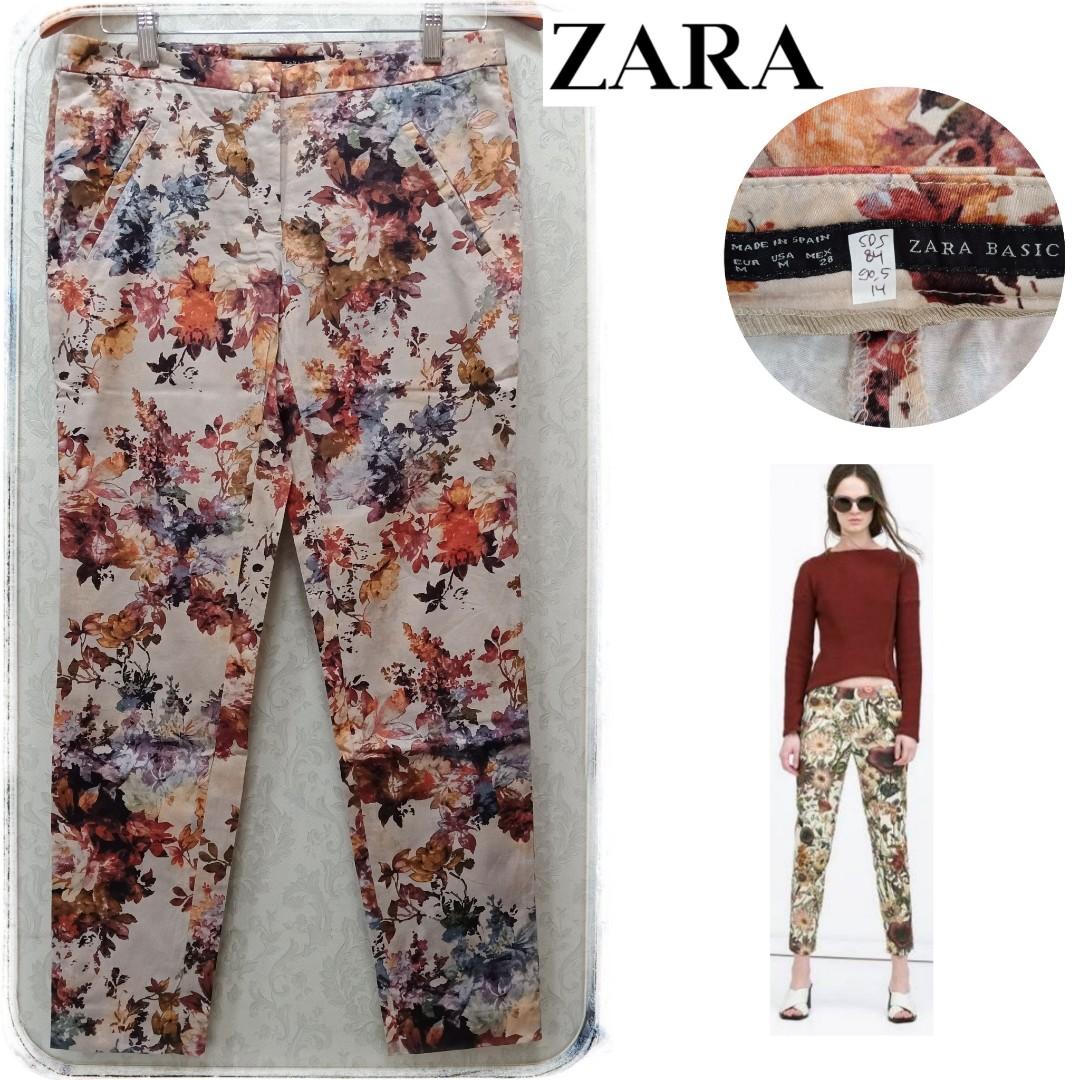 Zara flower pants, Fesyen Wanita 