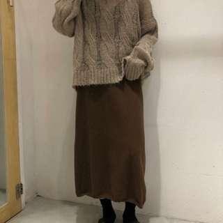 Cover.com 咖 羊毛 裙 dogoose studiodoe 92pleats